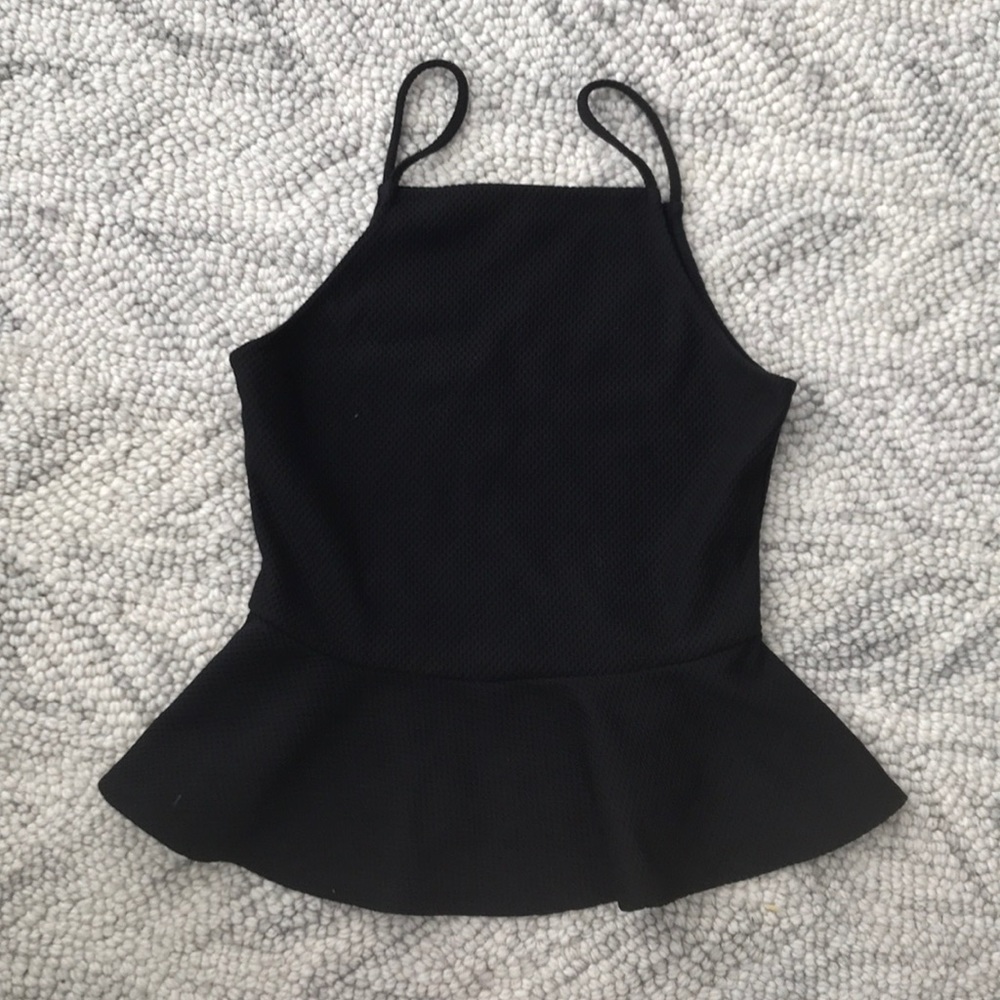 Never worn! Urban Outiftters Black Peplum Tank Top